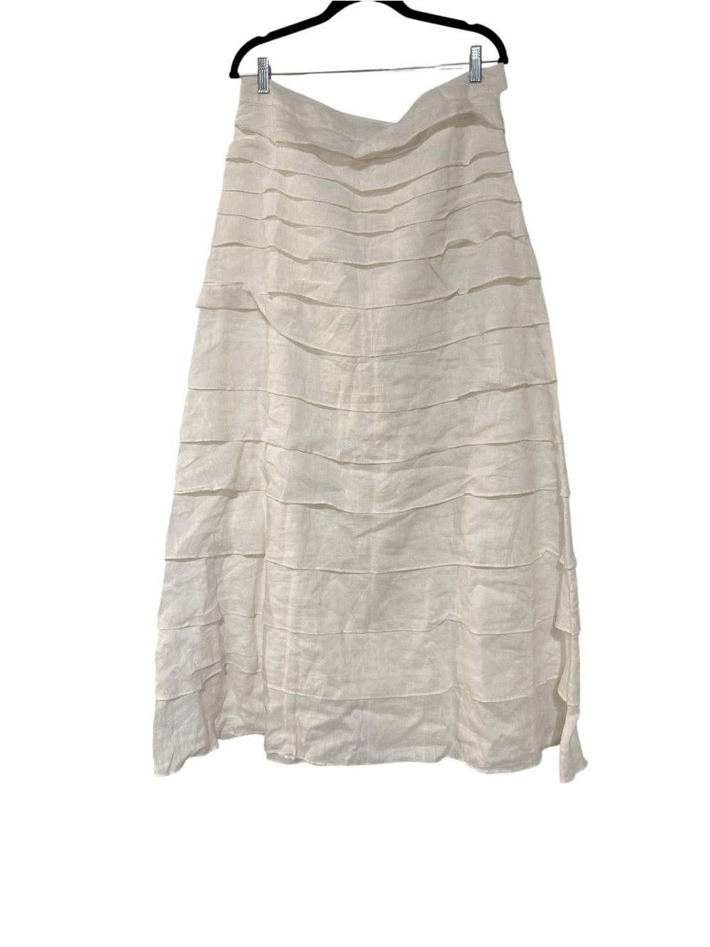 Island‎ Company White Tiered Linen Maxi Skirt
